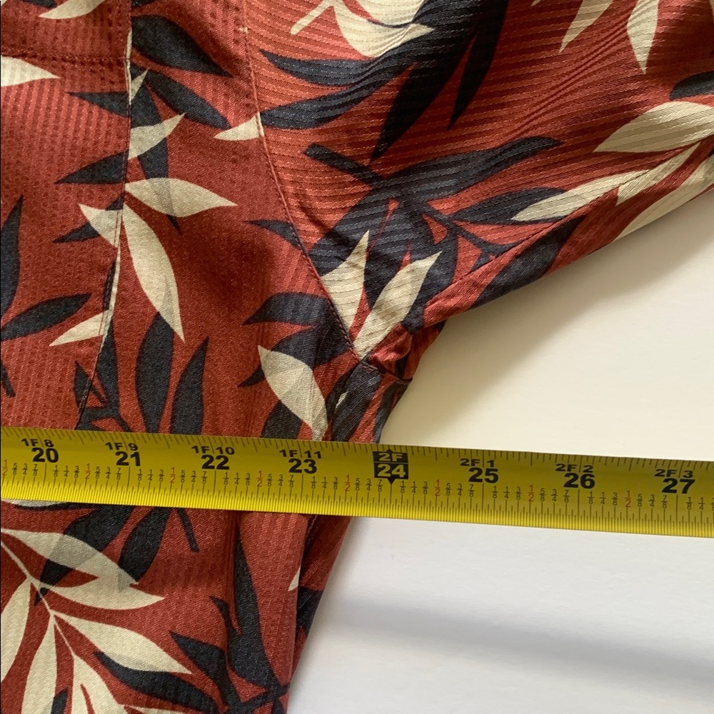 Tommy Bahama Tropical Leaf Print Button-Up Short Sleeve Shirt Men Size L - Picture 6 of 8